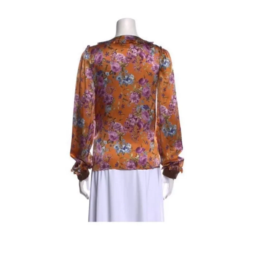 D&G Floral Print button up Blouse size S - Picture 2 of 4